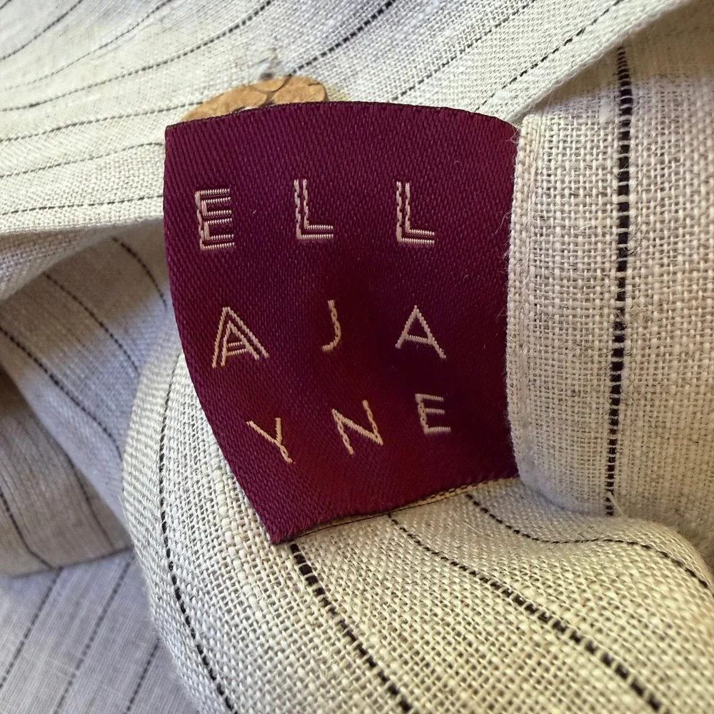 Ella Jayne Duvet Set Full/Queen Natural Linen Black Pinstripe Earthy Farmhouse